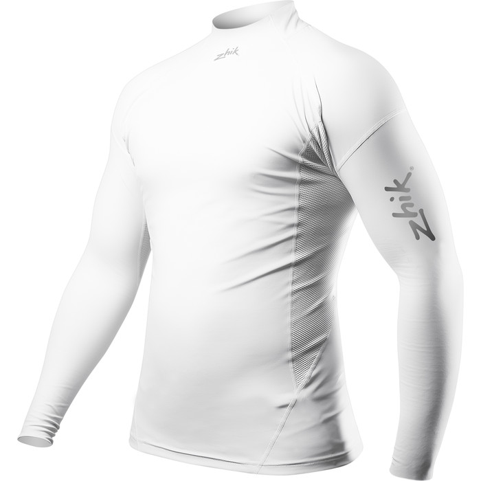 2024 Zhik Hombres Eco UPF50+ Lycra De Manga Larga Spandex DTP-0063 - White